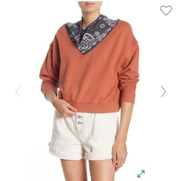 Free People Tops - Free People James Sweatshirt New Red